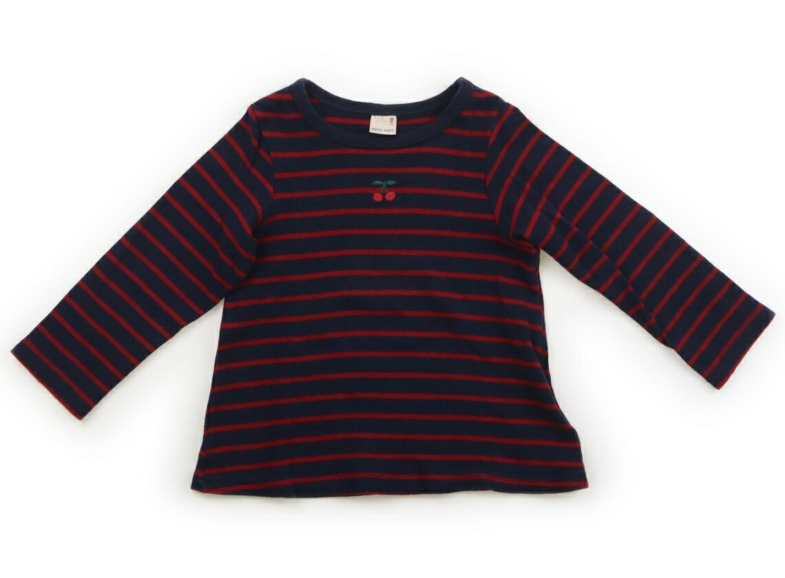Rakuten - プティマイン petit main Tシャツ・カットソー 110 女の子 ネイビー・レッドボーダー 子供服 ベビー服 キッズ アウトレット ユーズド 【中古】キッズ・ベビー・マタニティ