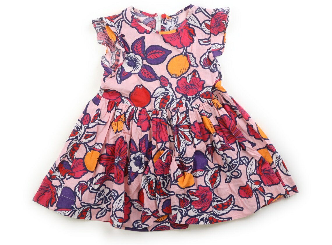 プチバトー PETIT BATEAU ワンピース 100 女の子 ピンク他・総柄 子供服 ベビー服 キッズ アウトレット ユーズド 【中古】キッズ・ベビー・マタニティ