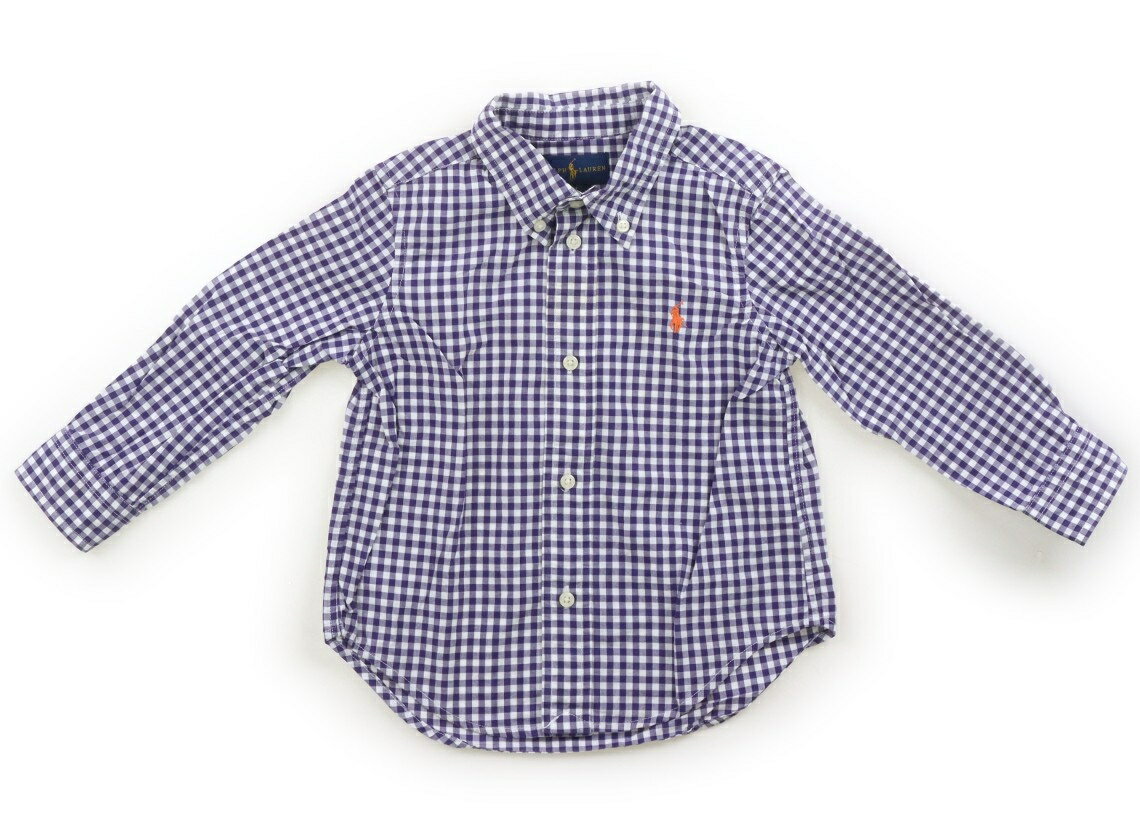 Rakuten - ラルフローレン Ralph Lauren シャツ・ブラウス 90 男の子 紫白チェック・オレンジ 子供服 ベビー服 キッズ アウトレット ユーズド 【中古】キッズ・ベビー・マタニティ