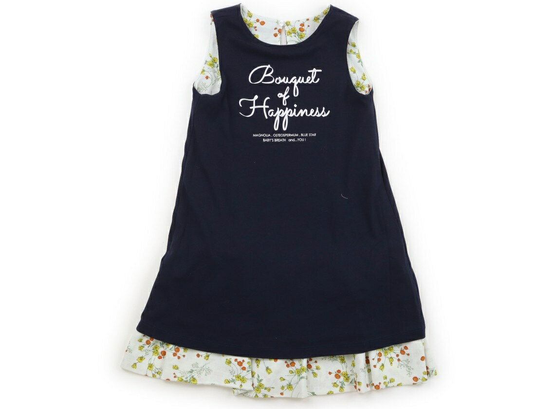 コムサイズム COMME CA ISM ワンピース 130 女の子 ネイビー、花柄 子供服 ベビー服 キッズ アウトレット ユーズド 【中古】キッズ・ベビー・マタニティ