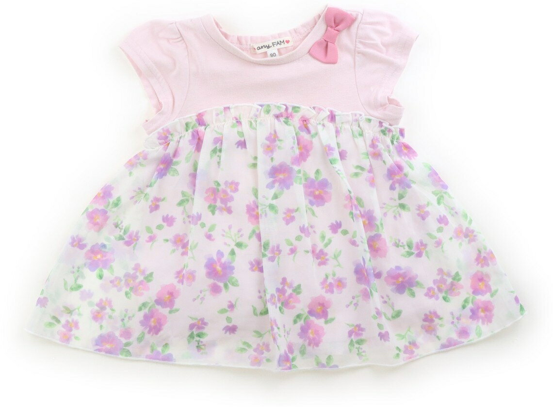 Rakuten - エニィファム anyFAM チュニック 90 女の子 ピンク・紫・花柄 子供服 ベビー服 キッズ アウトレット ユーズド 【中古】キッズ・ベビー・マタニティ