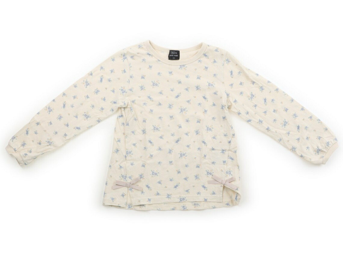 Rakuten - プティマイン petit main Tシャツ・カットソー 130 女の子 ベージュ・ブルー花柄 子供服 ベビー服 キッズ アウトレット ユーズド 【中古】キッズ・ベビー・マタニティ