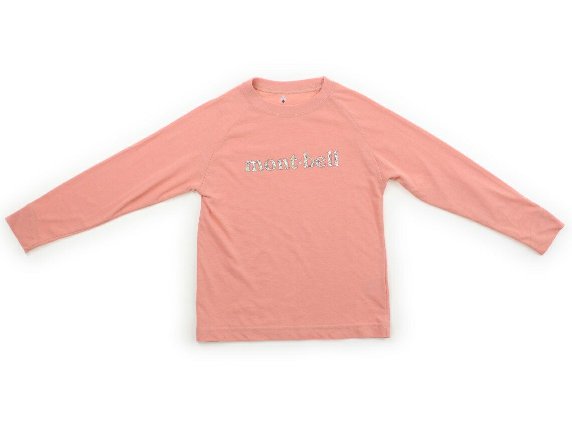 モンベル mont-bell Tシャツ カットソー 120 女の子 コーラルピンク ロゴ 子供服 ベビー服 キッズ アウトレット ユーズド 【中古】キッズ ベビー マタニティ