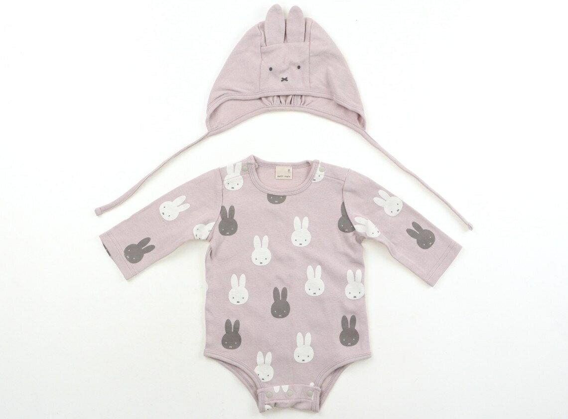 Rakuten - プティマイン petit main ロンパース 70 女の子 くすみピンク、グレー 子供服 ベビー服 キッズ アウトレット ユーズド 【中古】キッズ・ベビー・マタニティ