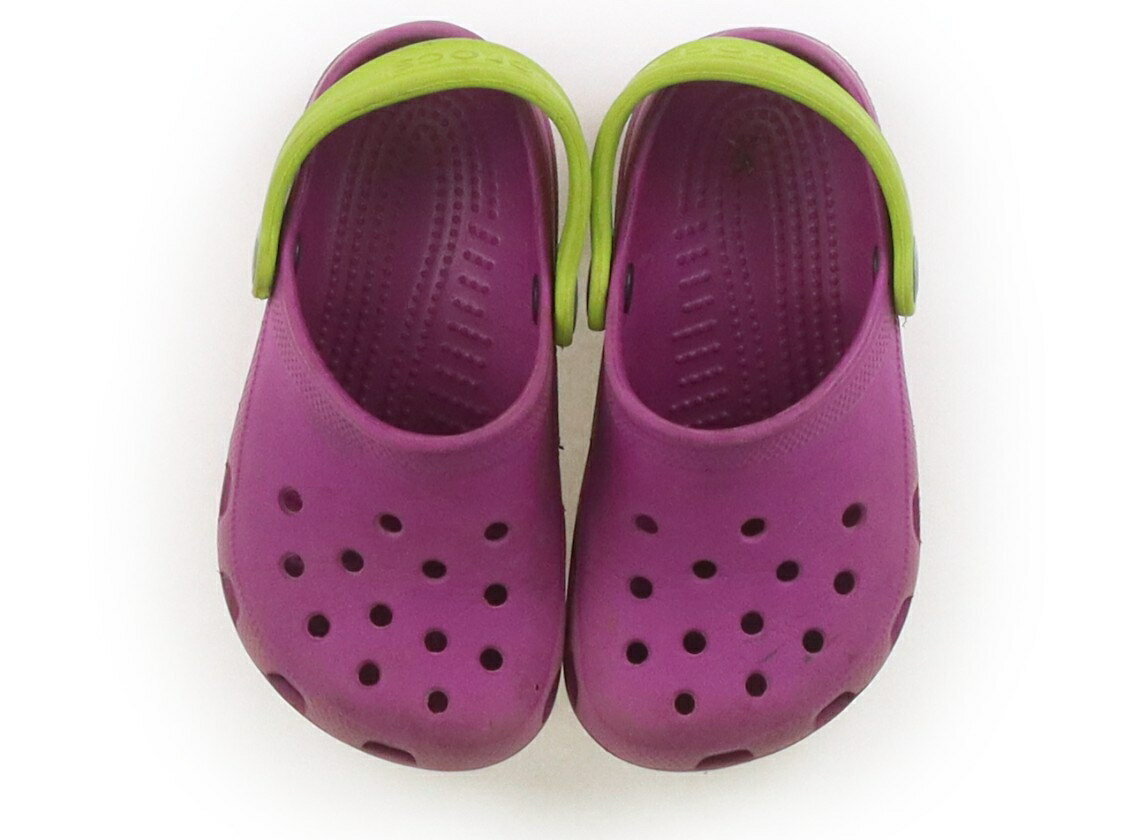 クロックス CROCS サンダル 靴15cm〜 男の子 パープル・ライムグリーン 子供服 ベビー服 キッズ アウトレット ユーズド 【中古】キッズ・ベビー・マタニティ