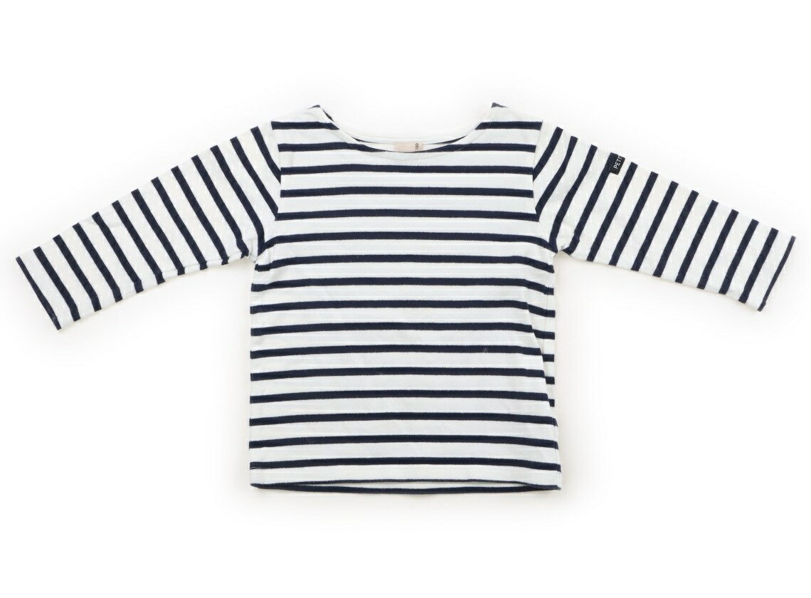 Rakuten - プティマイン petit main Tシャツ・カットソー 100 女の子 紺、白 子供服 ベビー服 キッズ アウトレット ユーズド 【中古】キッズ・ベビー・マタニティ
