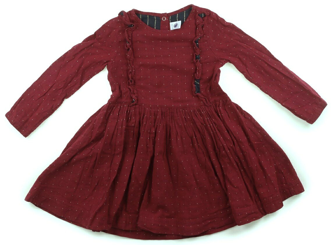 プチバトー PETIT BATEAU ワンピース 110 女の子 バーガンディ・ゴールド 子供服 ベビー服 キッズ アウトレット ユーズド 【中古】キッズ・ベビー・マタニティ