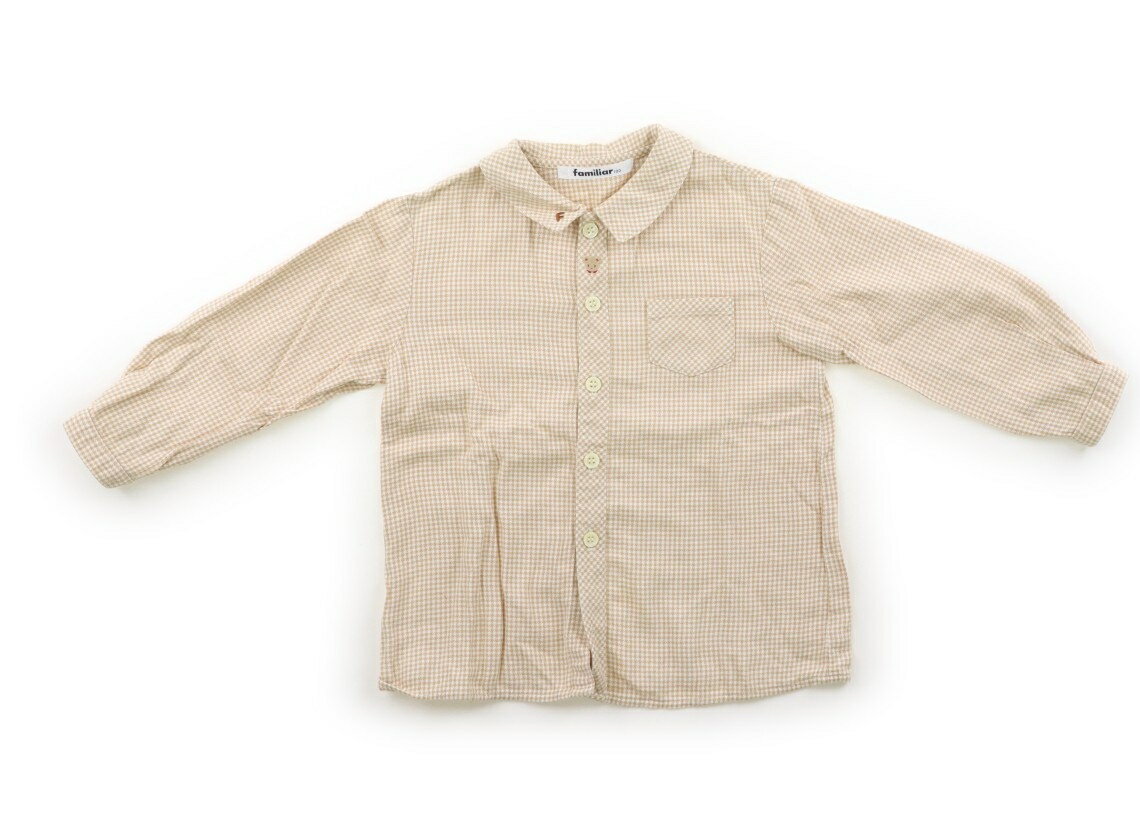 ファミリア familiar シャツ・ブラウス 100 男の子 ベージュ・オフギンガム 子供服 ベビー服 キッズ アウトレット ユーズド 【中古】キッズ・ベビー・マタニティ