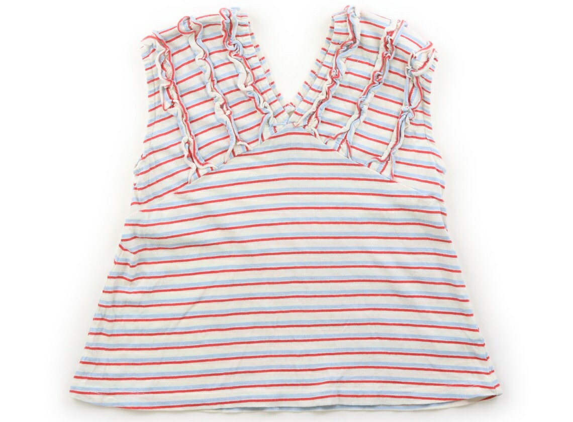 Markey's Tank Top/Camisole, Size 130, Girls', Vermilion, Blue, Striped, Ruffled, Children's Clothing, Baby Clothes, Kids, Outlet, Used [Pre-owned] Kids, Baby, Maternity