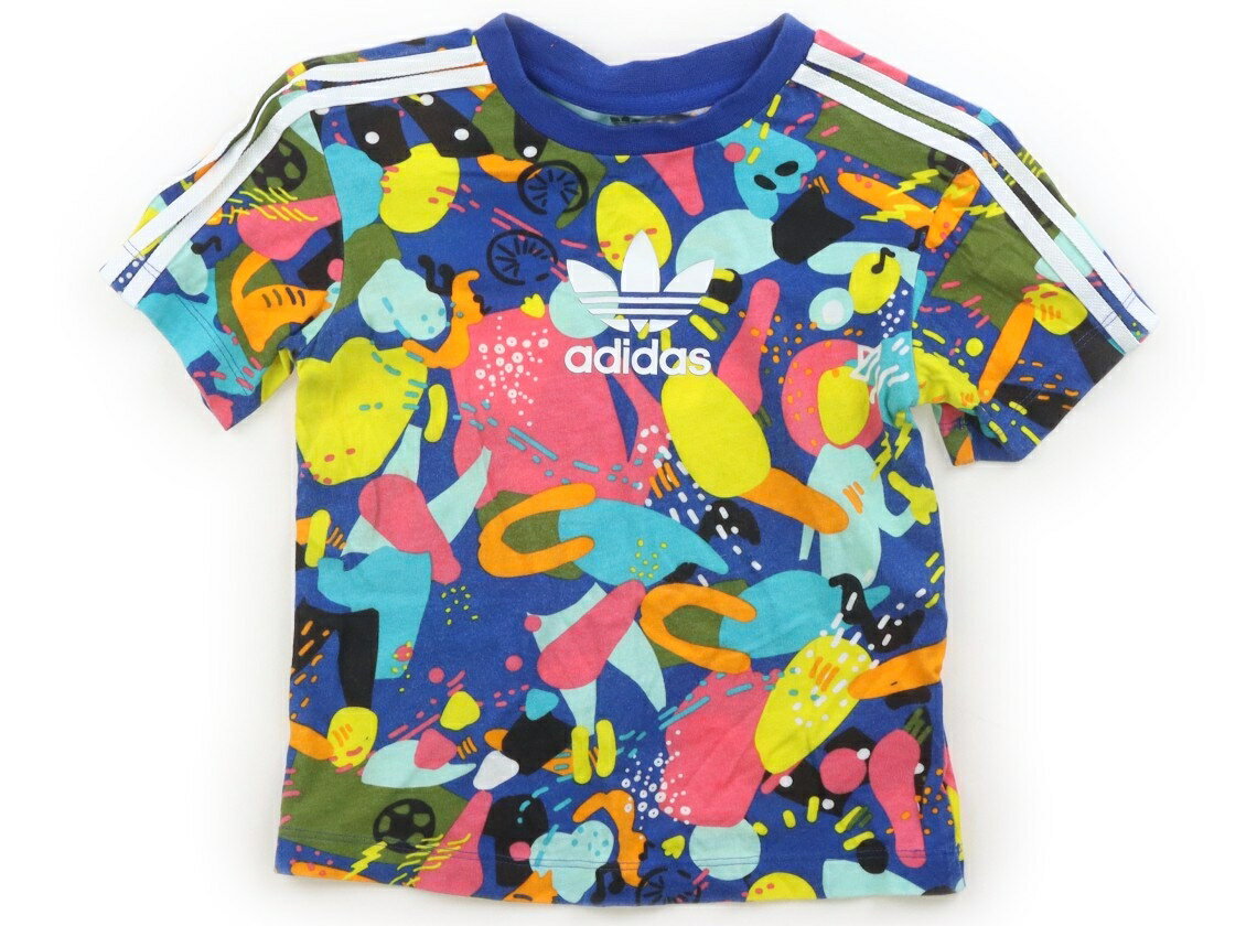 アディダス Adidas Tシャツ・カットソー 100 男の子 ブルー・総柄 子供服 ベビー服 キッズ アウトレット ユーズド 【中古】キッズ・ベビー・マタニティ
