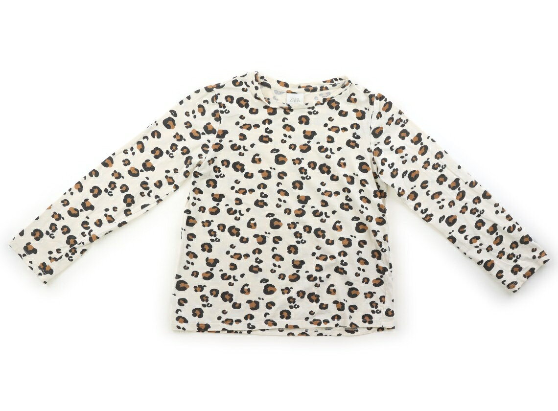 ザラ ZARA Tシャツ・カットソー 130 女の子 ベージュ、レオパード柄 子供服 ベビー服 キッズ アウトレット ユーズド 【中古】キッズ・ベビー・マタニティ