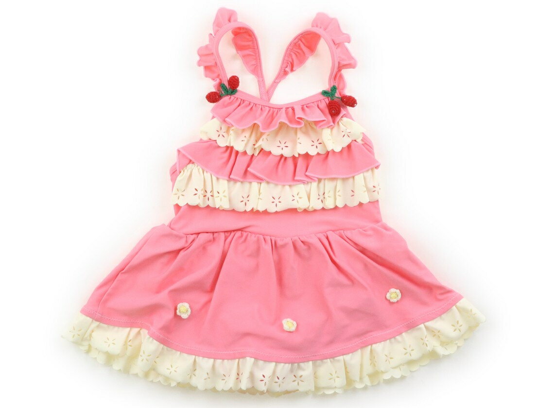 スーリー Souris 水着 バスローブ 100 女の子 ピンク クリーム 子供服 ベビー服 キッズ アウトレット ユーズド 【中古】キッズ ベビー マタニティ