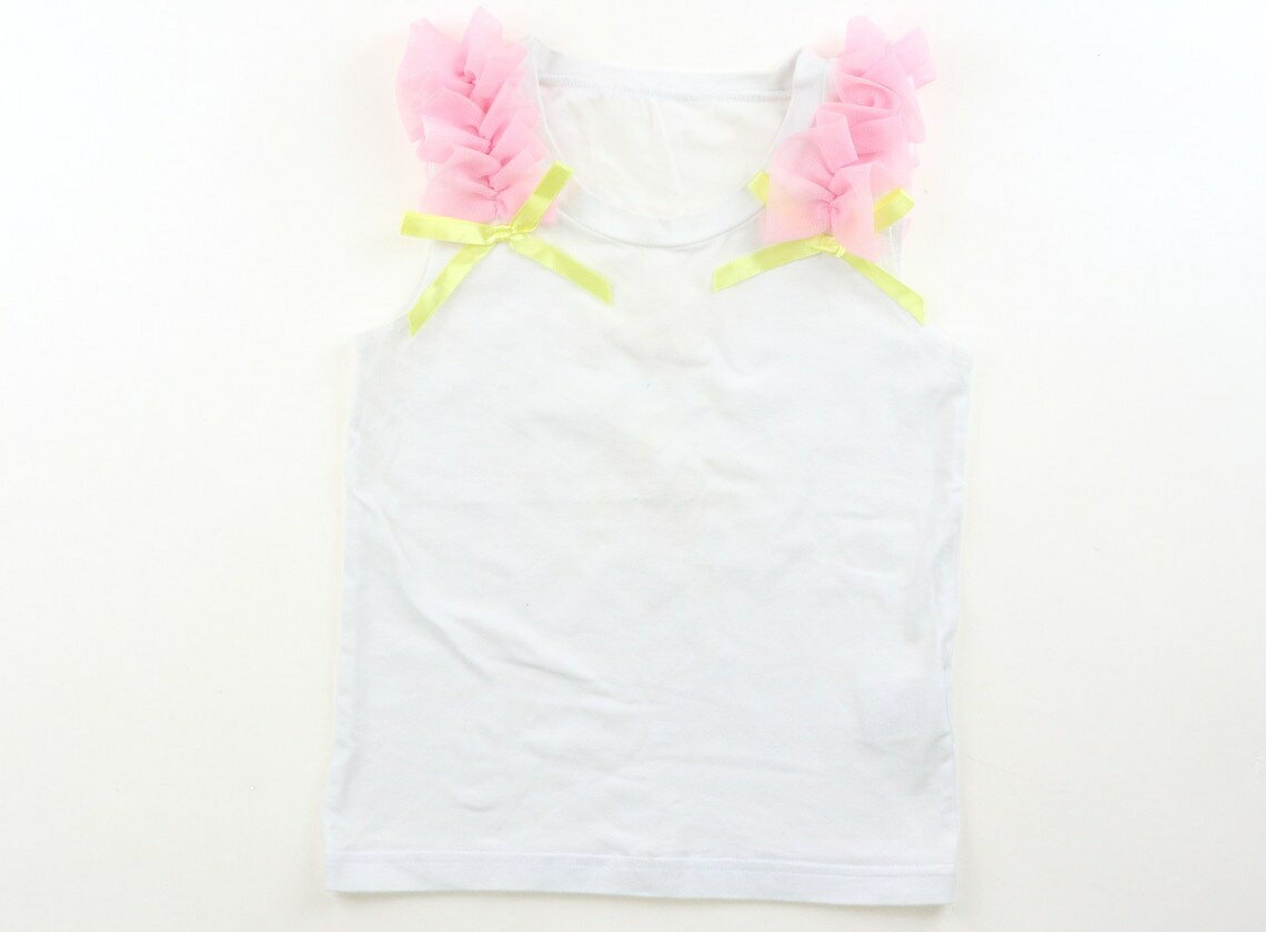 Panpantutu Tank Top/Camisole, Size 110, Girls, Off-white/Pink Tulle/Yellow Ribbon, Children's Clothing, Baby Clothes, Kids, Outlet, Used [Pre-owned] Kids, Baby, Maternity