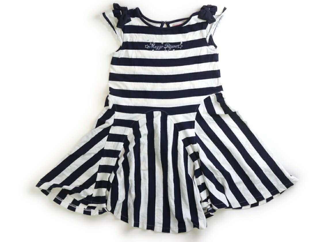 メゾピアノ mezzo piano ワンピース 140 女の子 ネイビー・オフボーダー 子供服 ベビー服 キッズ アウトレット ユーズド 【中古】キッズ・ベビー・マタニティ