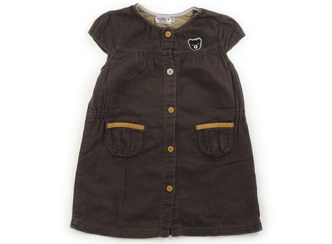 ダブルB Double B ワンピース 100 女の子 ブラウン・ヘリンボーン 子供服 ベビー服 キッズ アウトレット ユーズド 【中古】キッズ・ベビー・マタニティ