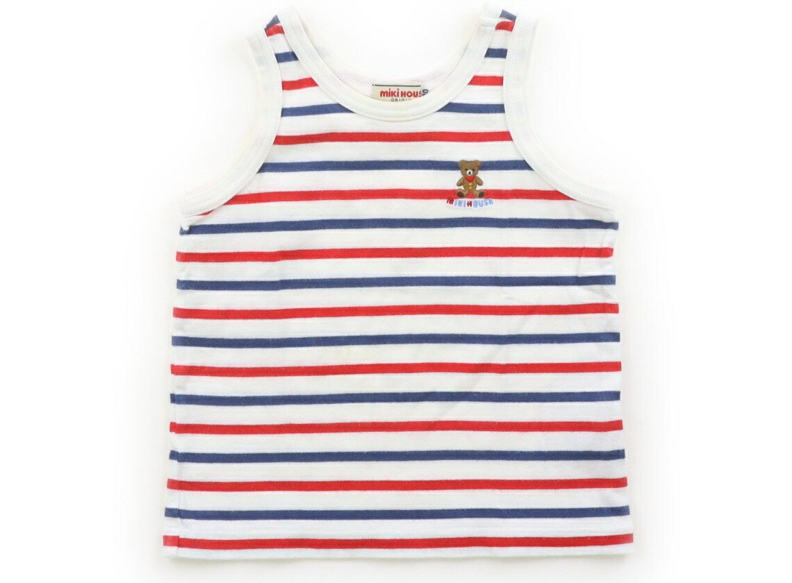 Miki House Tank Top/Camisole, Size 80, Boys, Off-White/Red/Navy Stripe, Children's Clothing, Baby Clothes, Kids, Outlet, Used [Pre-owned] Kids, Baby, Maternity