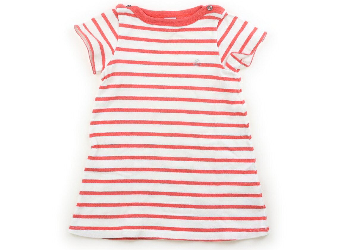 プチバトー PETIT BATEAU ワンピース 80 女の子 オフ・ストロベリーボーダー 子供服 ベビー服 キッズ アウトレット ユーズド 【中古】キッズ・ベビー・マタニティ