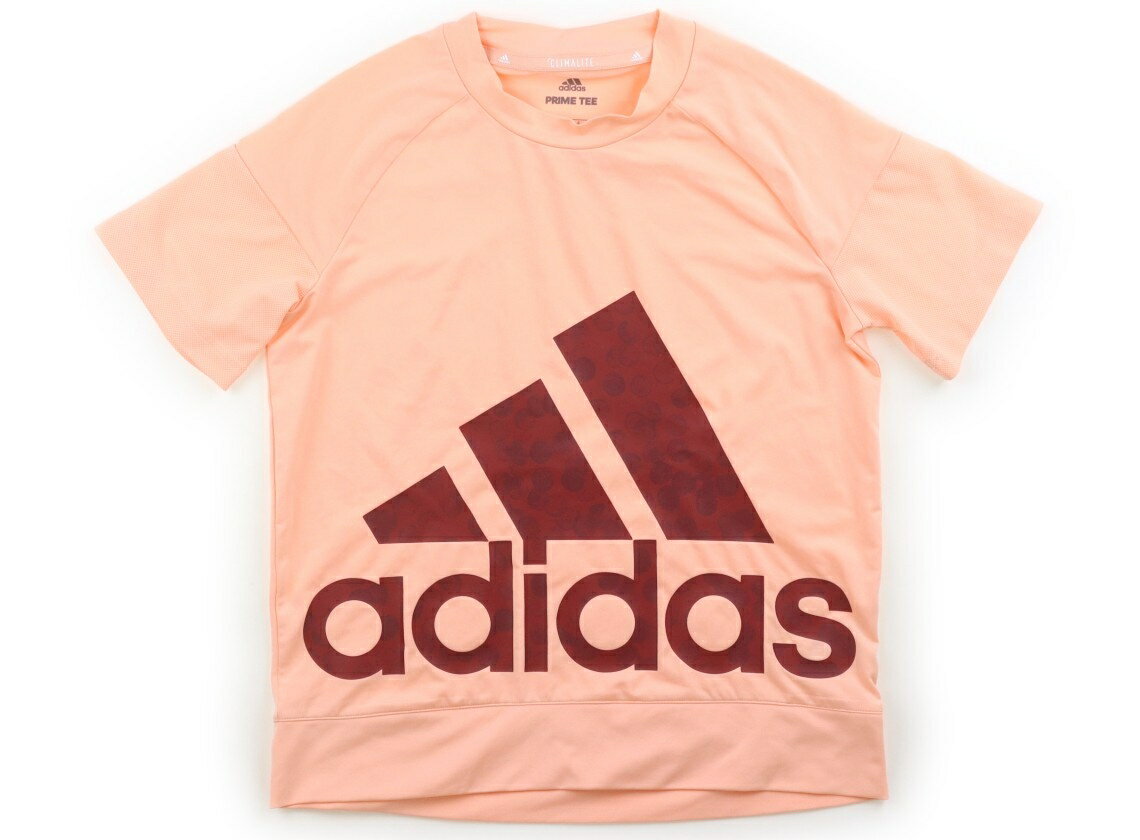 アディダス Adidas スポーツウェア・ダンスウェア 140 女の子 サーモンピンク・ワインドット 子供服 ベビー服 キッズ アウトレット ユーズド 【中古】キッズ・ベビー・マタニティ