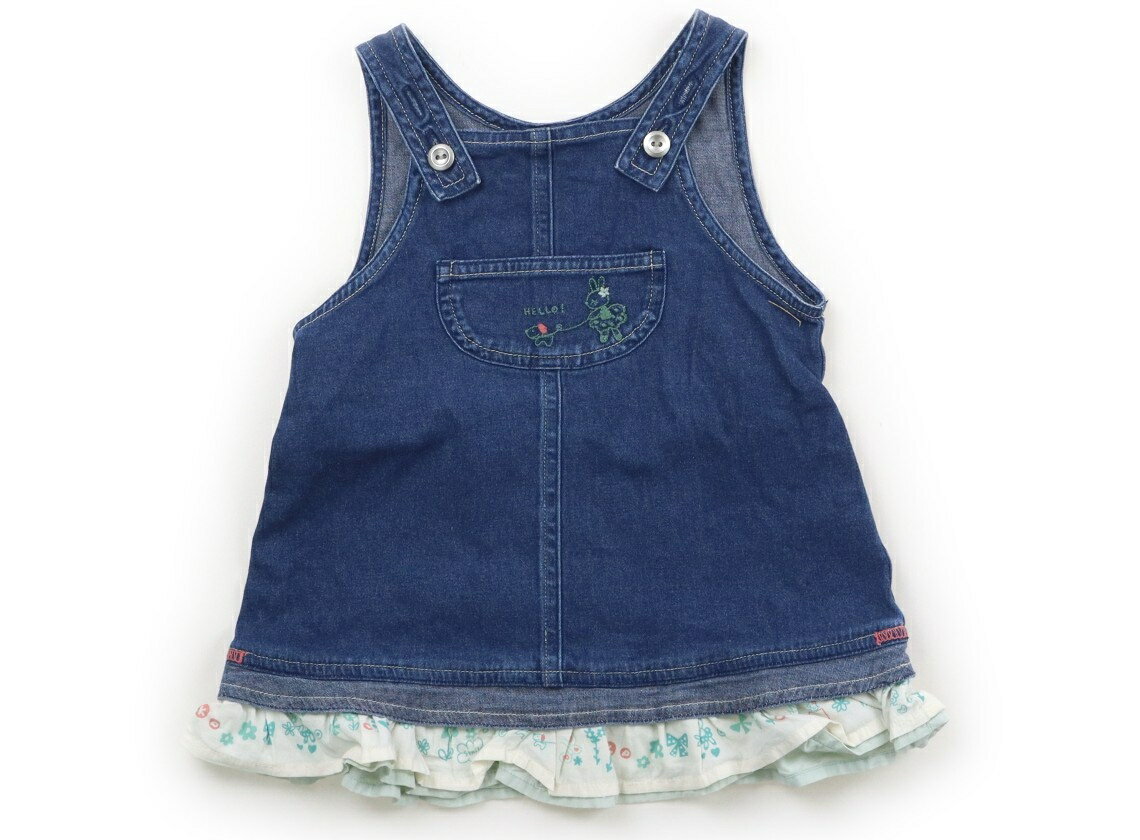 ニットプランナー（KP） Knit Planner(KP) ジャンパースカート 90 女の子 ブルー・クリームホワイト×パステルブルー 子供服 ベビー服 キッズ アウトレット ユーズド 【中古】キッズ・ベビー・マタニティ