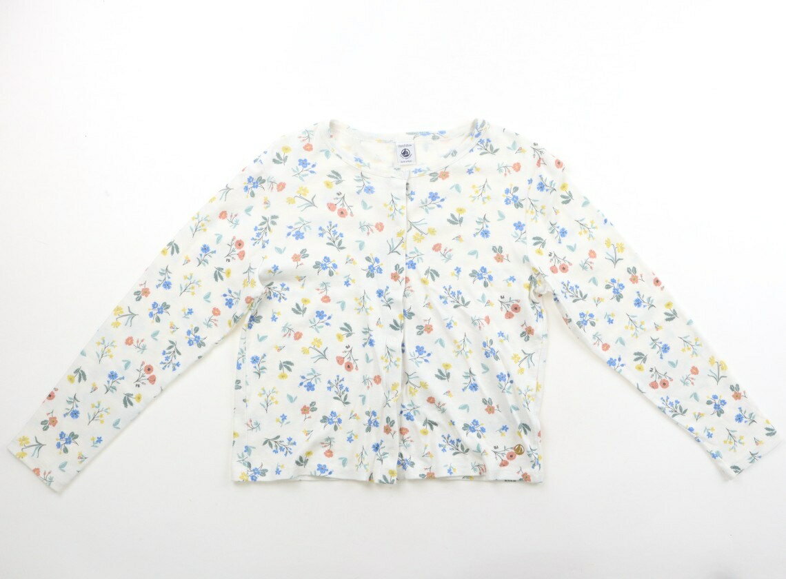 Rakuten - プチバトー PETIT BATEAU カーディガン 140 女の子 白・花柄 子供服 ベビー服 キッズ アウトレット ユーズド 【中古】キッズ・ベビー・マタニティ