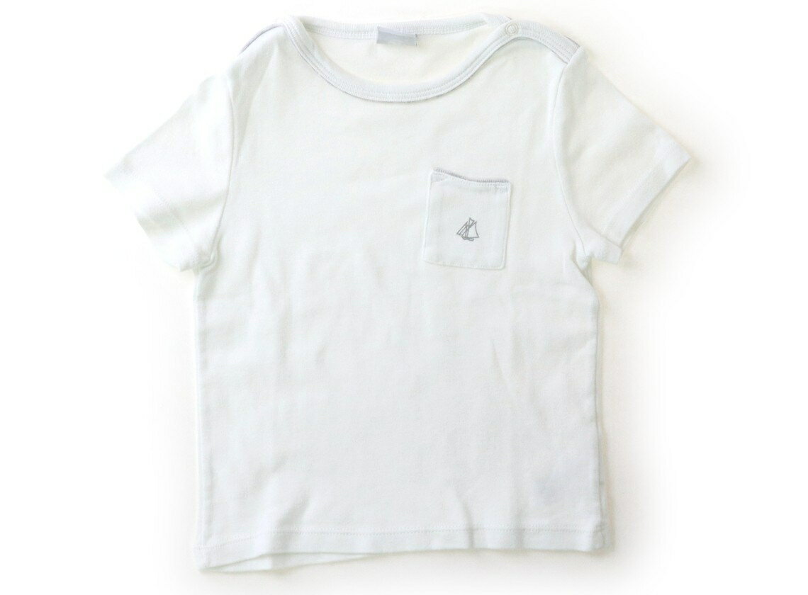 プチバトー PETIT BATEAU Tシャツ・カットソー 80 男の子 白 子供服 ベビー服 キッズ アウトレット ユーズド 【中古】キッズ・ベビー・マタニティ