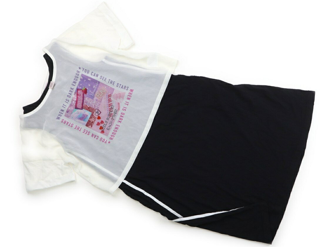 メゾピアノ mezzo piano ワンピース 160 女の子 ブラック/ホワイト 子供服 ベビー服 キッズ アウトレット ユーズド 【中古】キッズ・ベビー・マタニティ