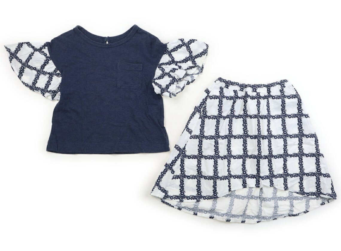 Rakuten - アプレレクール apres les cours 上下セット 120 女の子 ネイビー・ホワイト×花柄 子供服 ベビー服 キッズ アウトレット ユーズド 【中古】キッズ・ベビー・マタニティ