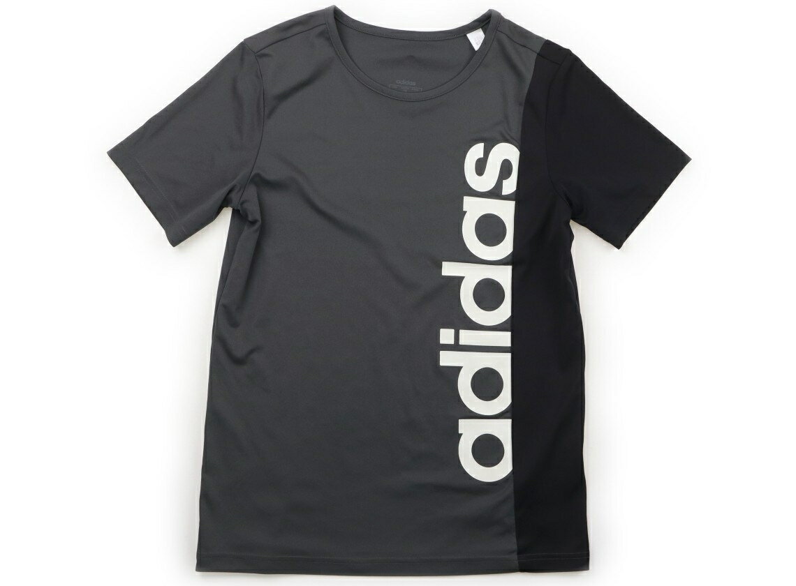 アディダス Adidas Tシャツ・カットソー 160 男の子 グレー・ブラック 子供服 ベビー服 キッズ アウトレット ユーズド 【中古】キッズ・ベビー・マタニティ