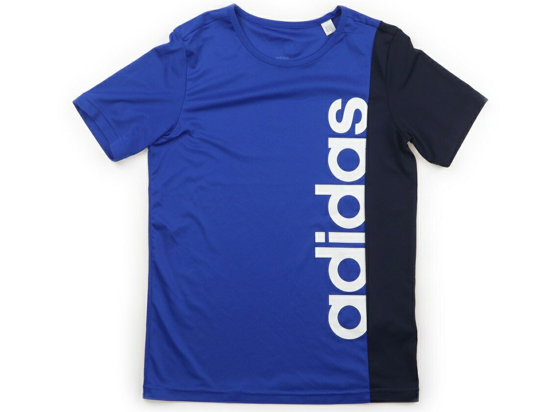 アディダス Adidas Tシャツ・カットソー 160 男の子 ブルー・ネイビー 子供服 ベビー服 キッズ アウトレット ユーズド 【中古】キッズ・ベビー・マタニティ