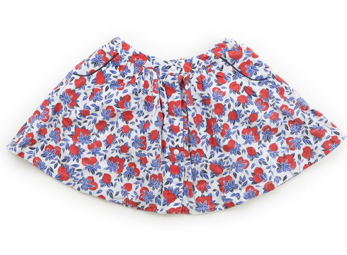 プチバトー PETIT BATEAU スカート 110 女の子 白・花柄 子供服 ベビー服 キッズ アウトレット ユーズド 【中古】キッズ・ベビー・マタニティ