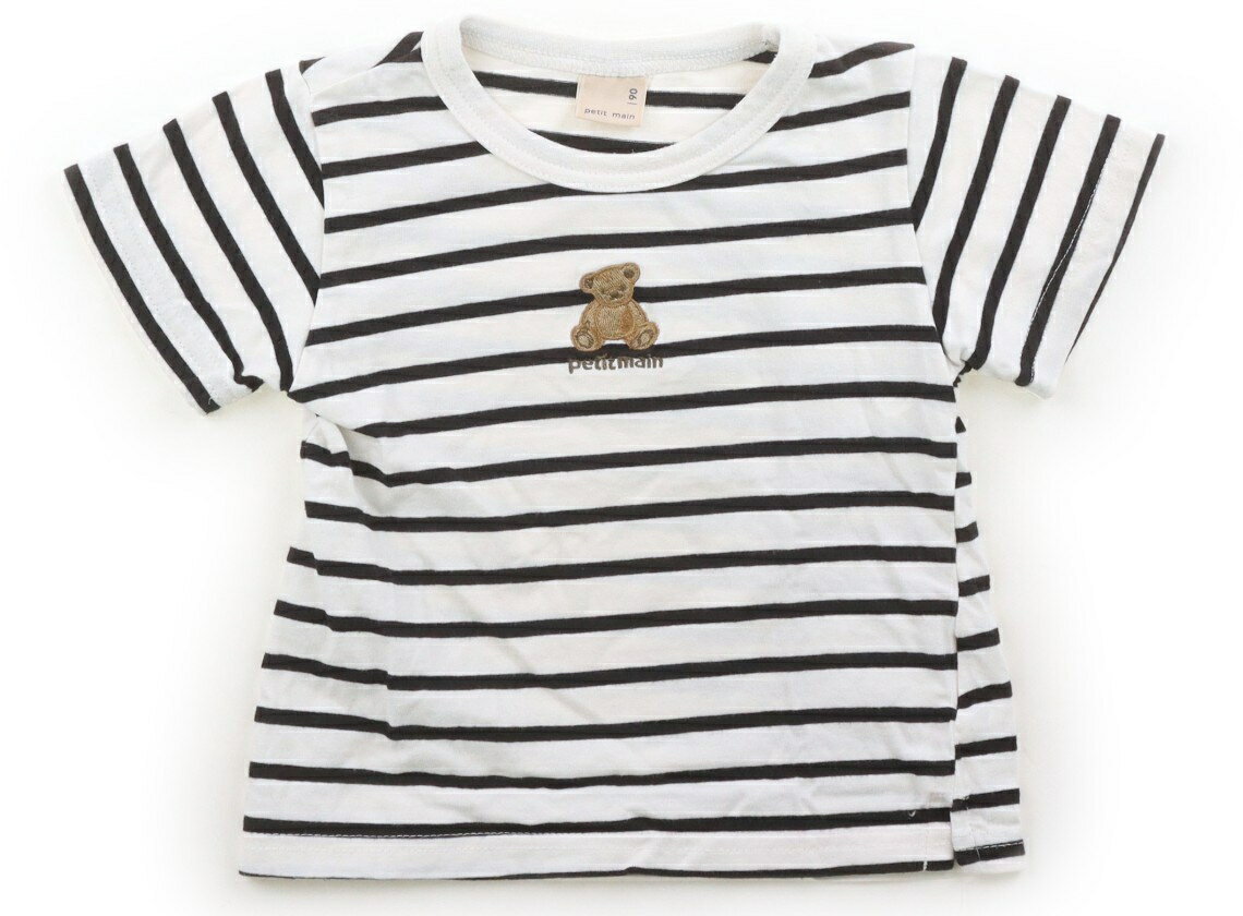 Rakuten - プティマイン petit main Tシャツ・カットソー 90 男の子 黒ボーダー、くま 子供服 ベビー服 キッズ アウトレット ユーズド 【中古】キッズ・ベビー・マタニティ