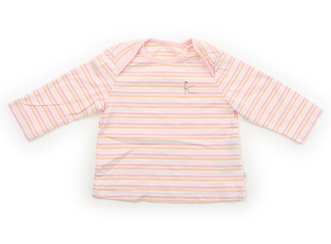 組曲 Kumikyoku Tシャツ・カットソー 70 女の子 ピンク・ホワイト・ボーダー 子供服 ベビー服 キッズ アウトレット ユーズド 【中古】キッズ・ベビー・マタニティ