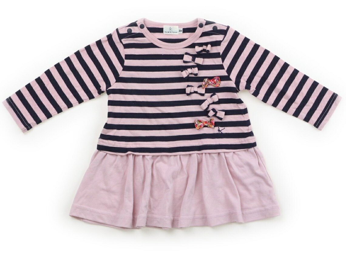 組曲 Kumikyoku Tシャツ・カットソー 80 女の子 くすみピンク・ネイビー・ボーダー 子供服 ベビー服 キッズ アウトレット ユーズド 【中古】キッズ・ベビー・マタニティ
