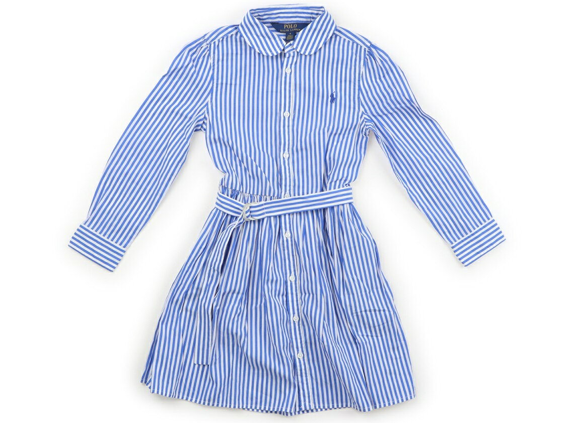 ポロラルフローレン POLO RALPH LAUREN ワンピース 120 女の子 ブルー・ホワイト・ストライプ 子供服 ベビー服 キッズ アウトレット ユーズド 【中古】キッズ・ベビー・マタニティ