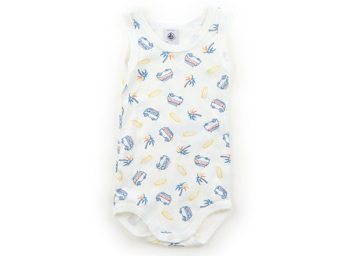 プチバトー PETIT BATEAU ロンパース 70 男の子 オフホワイト・総柄 子供服 ベビー服 キッズ アウトレット ユーズド 【中古】キッズ・ベビー・マタニティ