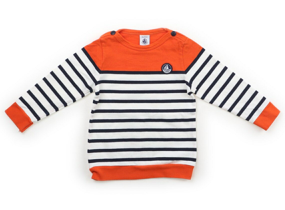 Rakuten - プチバトー PETIT BATEAU Tシャツ・カットソー 80 男の子 オレンジ、紺、白 子供服 ベビー服 キッズ アウトレット ユーズド 【中古】キッズ・ベビー・マタニティ