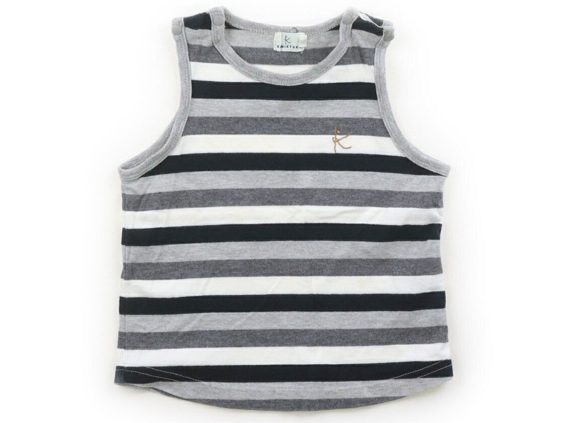 Kumikyoku Tank Top/Camisole, Size 80, Boys, Gray/White/Black Stripe, Children's Clothing, Baby Clothes, Kids, Outlet, Used [Pre-owned] Kids, Baby, Maternity