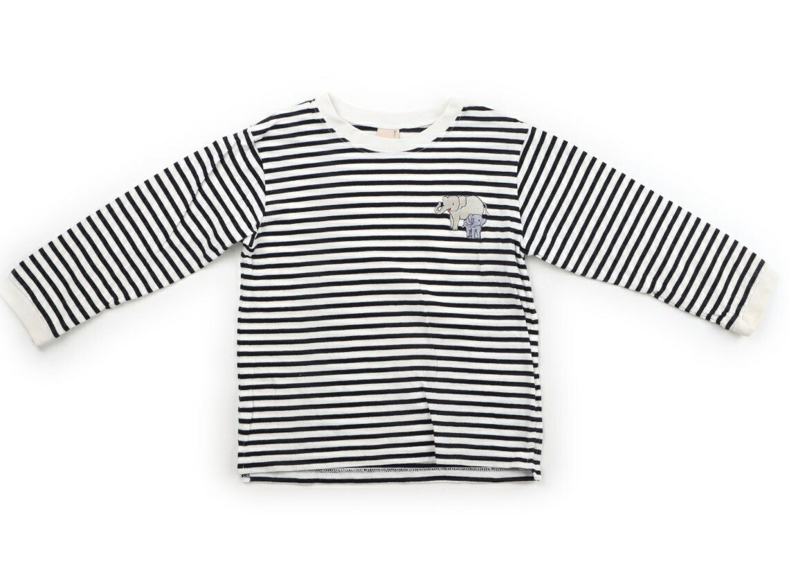 Rakuten - プティマイン petit main Tシャツ・カットソー 110 男の子 モノクロ・ボーダー・ぞう 子供服 ベビー服 キッズ アウトレット ユーズド 【中古】キッズ・ベビー・マタニティ