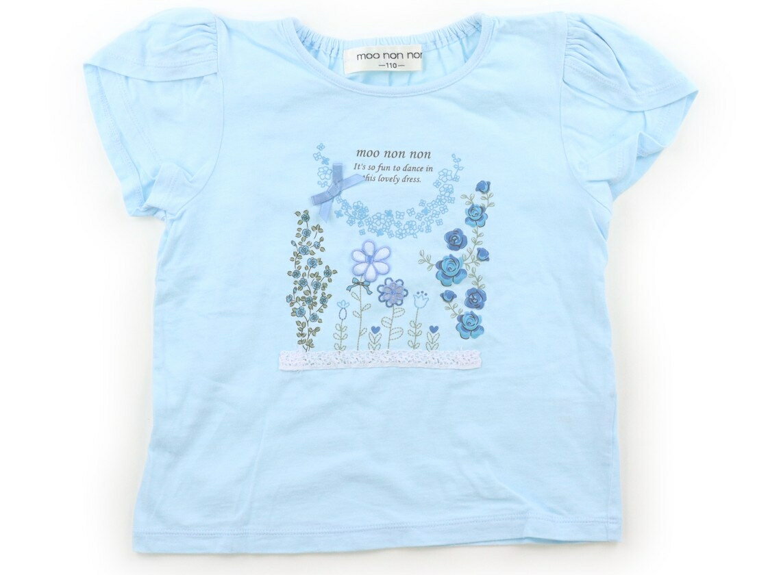 Rakuten - むーのんのん moononnon Tシャツ・カットソー 110 女の子 ライトブルー、花 子供服 ベビー服 キッズ アウトレット ユーズド 【中古】キッズ・ベビー・マタニティ