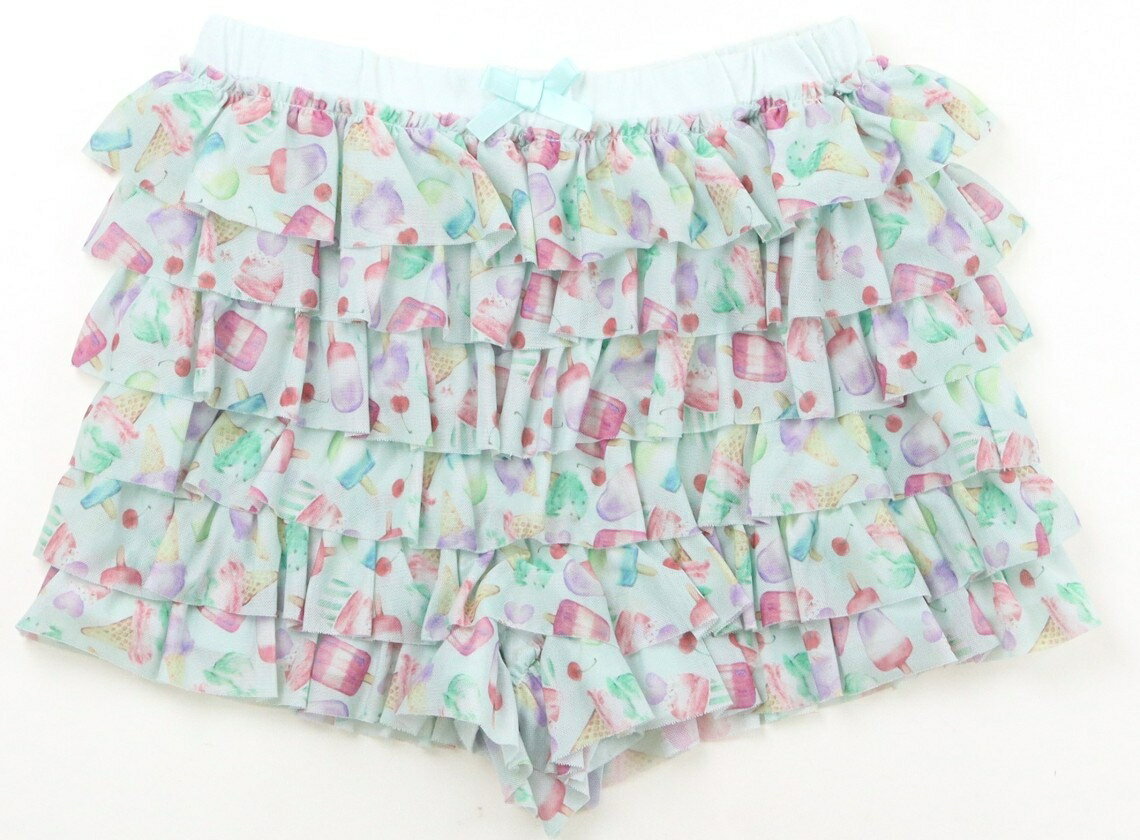 エニィファム anyFAM キュロット 130 女の子 ミント・アイスクリーム柄 子供服 ベ...