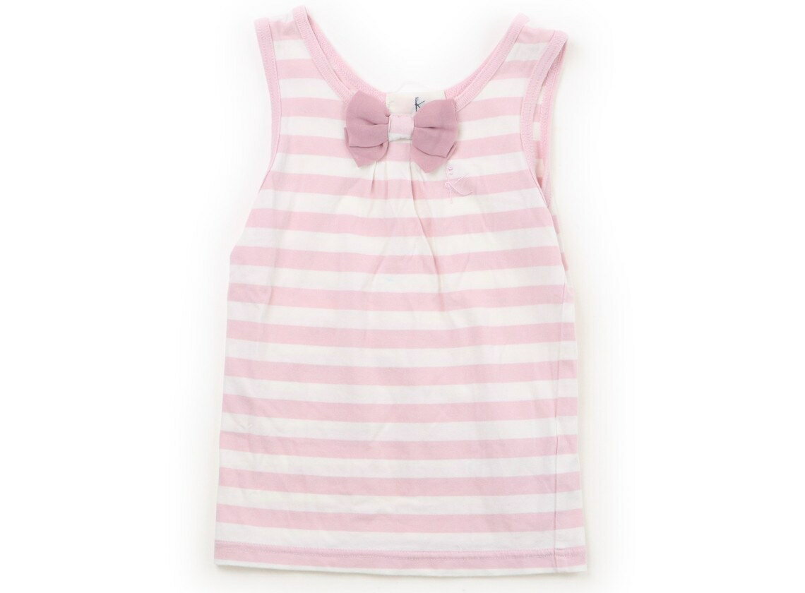 Kumikyoku Tank Top/Camisole, Size 110, Girls, Pink/Off-White/Striped, Children's Clothing, Baby Clothing, Kids, Outlet, Used [Pre-owned] Kids, Baby, Maternity