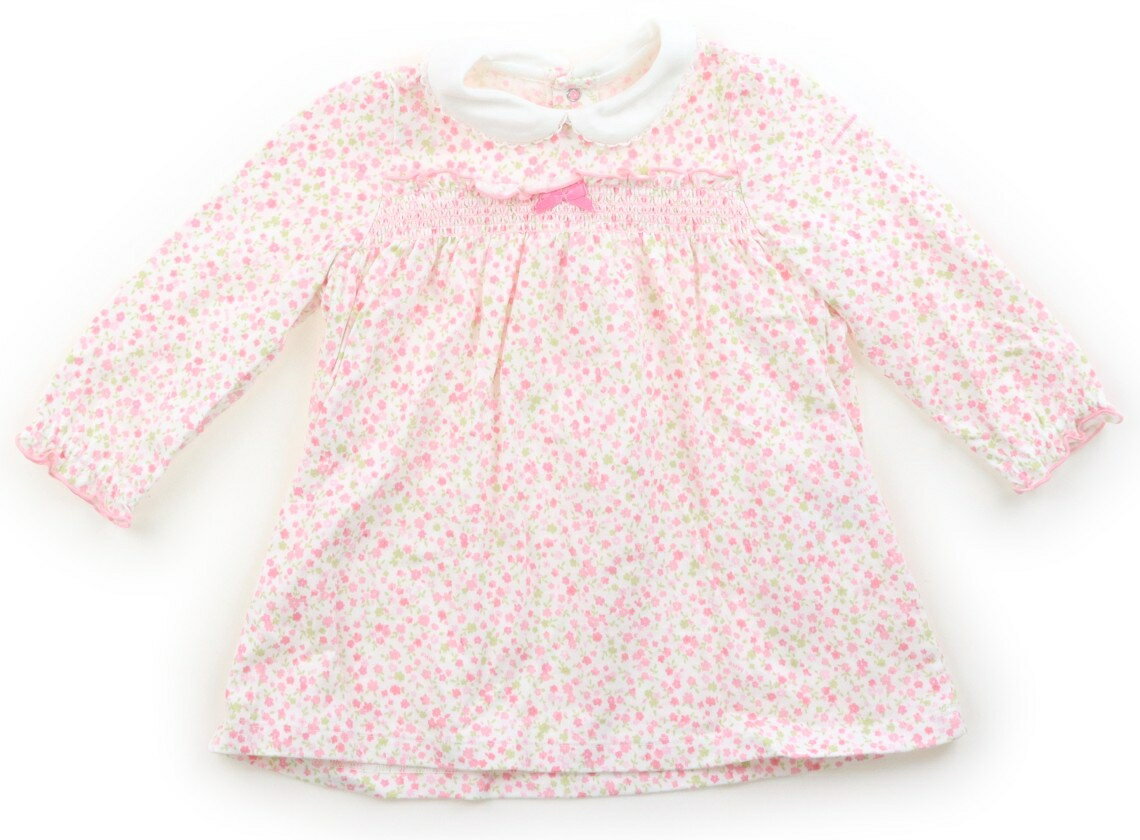 ミキハウス miki HOUSE ワンピース 80 女の子 ホワイト・ピンク系・総柄 子供服 ベビー服 キッズ アウトレット ユーズド 【中古】キッズ・ベビー・マタニティ