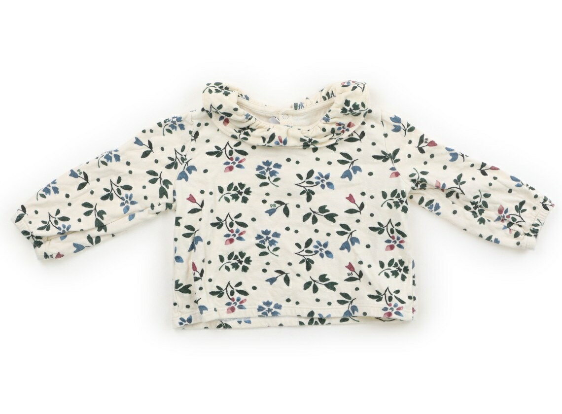 Rakuten - プチバトー PETIT BATEAU シャツ・ブラウス 80 女の子 オフホワイト・緑青花柄 子供服 ベビー服 キッズ アウトレット ユーズド 【中古】キッズ・ベビー・マタニティ