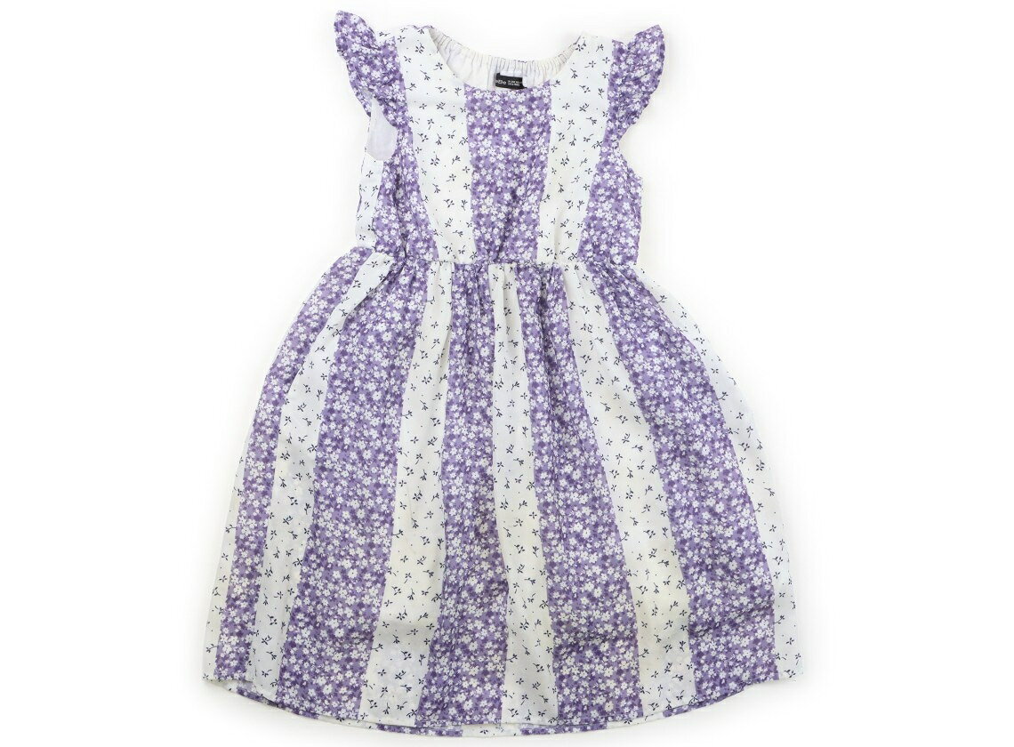 べべ BeBe ワンピース 120 女の子 ホワイト・パープル×花柄 子供服 ベビー服 キッズ アウトレット ユーズド 【中古】キッズ・ベビー・マタニティ