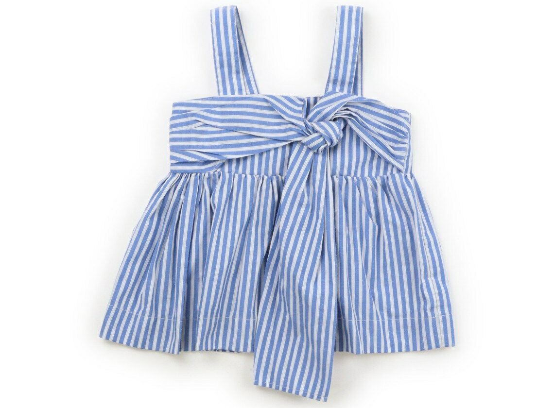 Petit Main tank top/camisole, size 110, girls', blue stripe, children's clothing, baby clothes, kids' clothing, outlet, used. [Pre-owned] Kids, Baby, Maternity