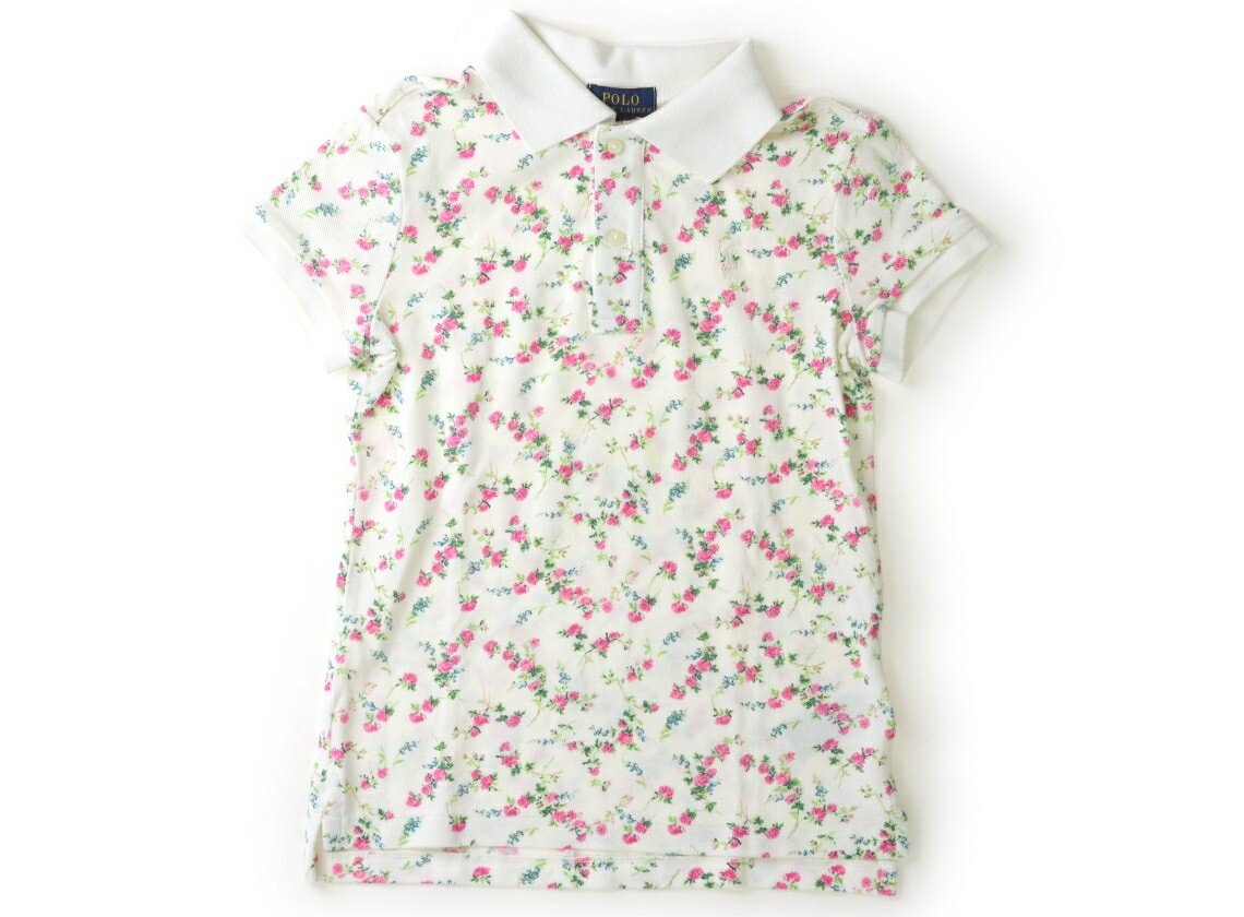 ポロラルフローレン POLO RALPH LAUREN ポロシャツ 140 女の子 オフホワイト、ピンク、グリーン、花柄 子供服 ベビー服 キッズ アウトレット ユーズド 【中古】キッズ・ベビー・マタニティ