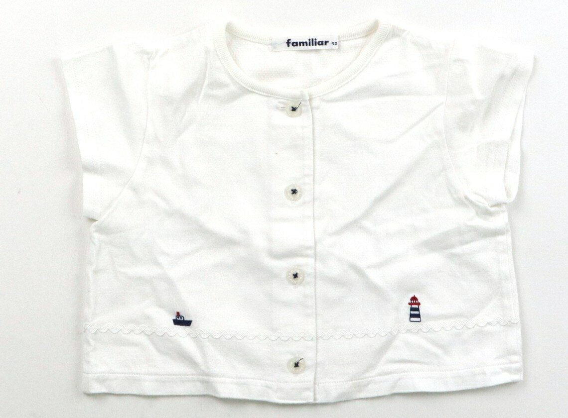 ファミリア familiar カーディガン 90 女の子 オフ・刺しゅう衿 子供服 ベビー服 ...