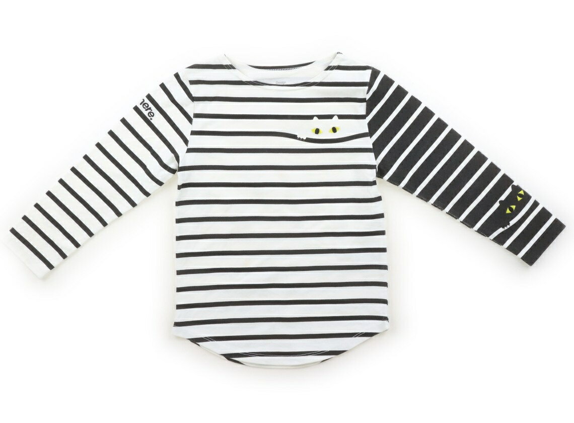 グラニフ graniph Tシャツ・カットソー 110 男の子 白、黒、ボーダー、ネコ 子供服 ベビー服 キッズ アウトレット ユーズド 【中古】キッズ・ベビー・マタニティ