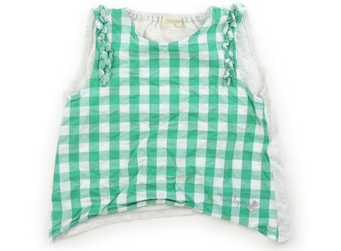 トロワラパン troislapins タンクトップ・キャミソール 120 女の子 グリーン・グレー 子供服 ベビー服 キッズ アウトレット ユーズド 【中古】キッズ・ベビー・マタニティ