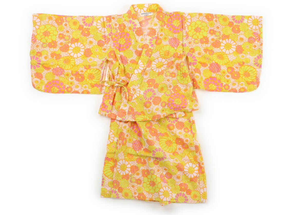 アンパサンド ampersand 浴衣・甚平・季節のイベント 100 女の子 オレンジ、花柄 子供服 ベビー服 キッズ アウトレット ユーズド 【中古】キッズ・ベビー・マタニティ